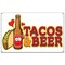 Signmission Tacos & Beer Banner Heavy Duty 13 Oz Vinyl with Grommets Single Sided B-60 Tacos & Beer - alternate 1